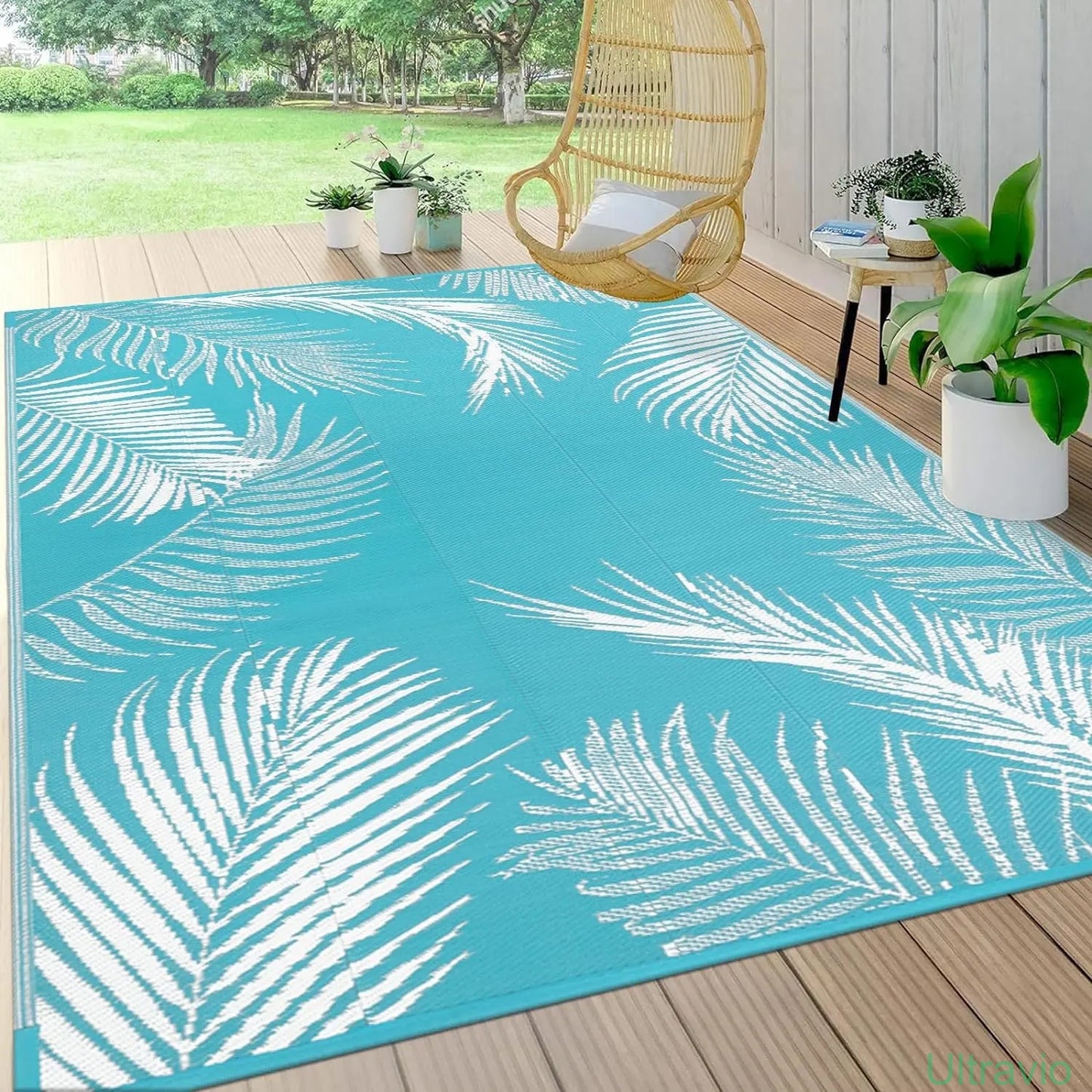 Outdoor double-sided camping rug, 9x12 feet