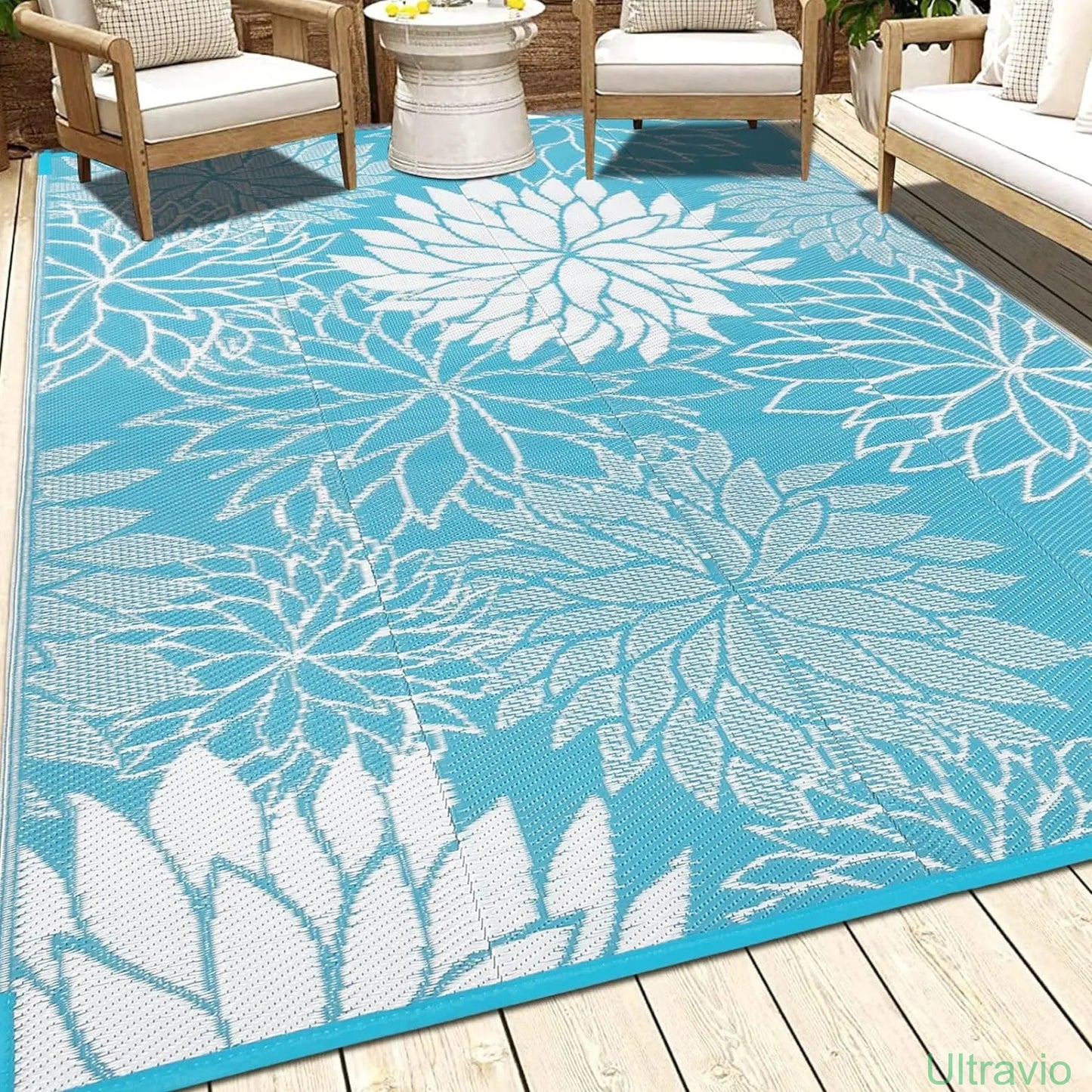 Outdoor double-sided camping rug, 9x12 feet
