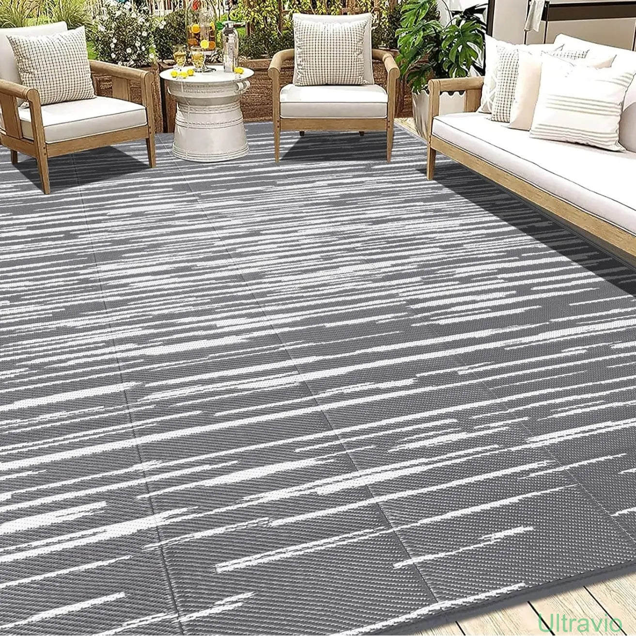 Outdoor double-sided camping rug, 9x12 feet